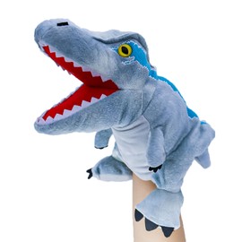 lilizzhoumax Velociraptor Cuddly Toy, Simulated Animal Dinosaur Hand Puppet Made of Plush, Kawaii Cute Role Play, Interactive Early Education Toy for Children, Gift for Children