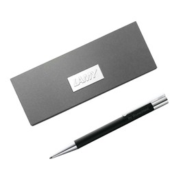 Lamy Scala Model 280 Ballpoint Pen Stainless Steel / Matte Black with Laser Engraving