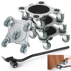 Furniture Lift Mover Tool Set Furniture Sliders for Hardwood Floors Furniture Movers with Wheels Includes Furniture Jack Gliders Sliders Moving Dolly for Heavy Duty Furniture(Black, 6600 lbs)