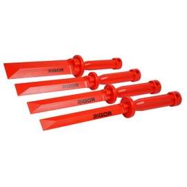 RIGOR 56006 Non-Marring Plastic Scraper Chisel Set, 4-Piece | Four Blade Widths for various uses | No-Scratch Chisel Remover Tool Kit for Removing Trim, Gaskets, Adhesives, Caulk, Decals, and More.