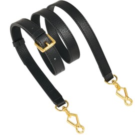 YAZHIMI Genuine Leather Purse Strap Adjustable Crossbody Handbag Replacement Straps (black-litchi pattern-leather purse strap)