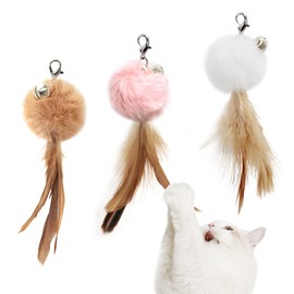 SONGWAY Cat Toy, Ball, Cat Pujarashi, Feather Ball, Replacement Toy, Eliminates the Lack of Exercise for Cat Play, Pack of 3