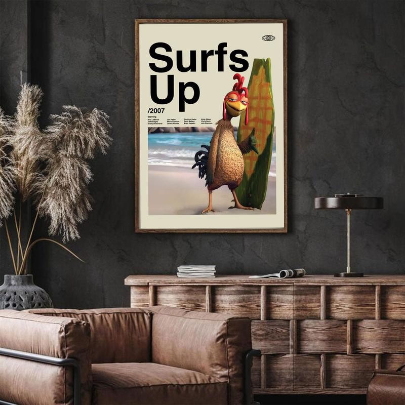 Surfs Up Chicken Joe Print, Premium Artwork Film Poster, Wall