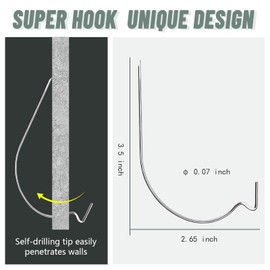 FURHUA 30pcs Super Hook Picture Hangers and Office Pack, Drywall Hooks for Hanging Pictures, Wall Hooks, Picture Hangers, Picture Hanging Kit，Hang Art, Clock, Shelves, Mirrors