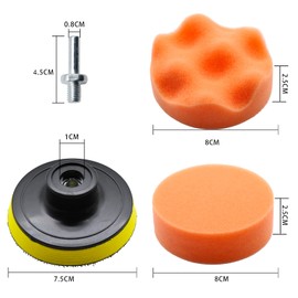 ROIIKETU Polishing Pads for Drill,Polishing Pads for Drill,22Pcs 8cm/3” Sponge Waxing Buffing Pad & Woolen Polishing Pad Set with M10 Drill Adapter for Auto Car Polisher (22)