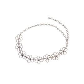 collezione alessandro Chain Belt Flower with Large Flowers, silver