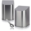 Silver Hinged Flip Top Metal Tea Tin and Stainless Steel