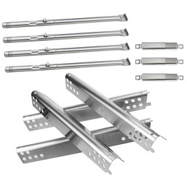 Utheer Grill Replacement Parts for Charbroil Advantage Series 4 Burner 463344116 466344116 G4328M00W1 G3610003W1 Gas Grill, Stainless Steel Burner Tube, Heat Plate Shield, Adjustable Crossover Tube