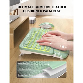 SABLUTE Wireless Keyboard and Mouse Combo, Ergonomic Wave with Wrist Rest
