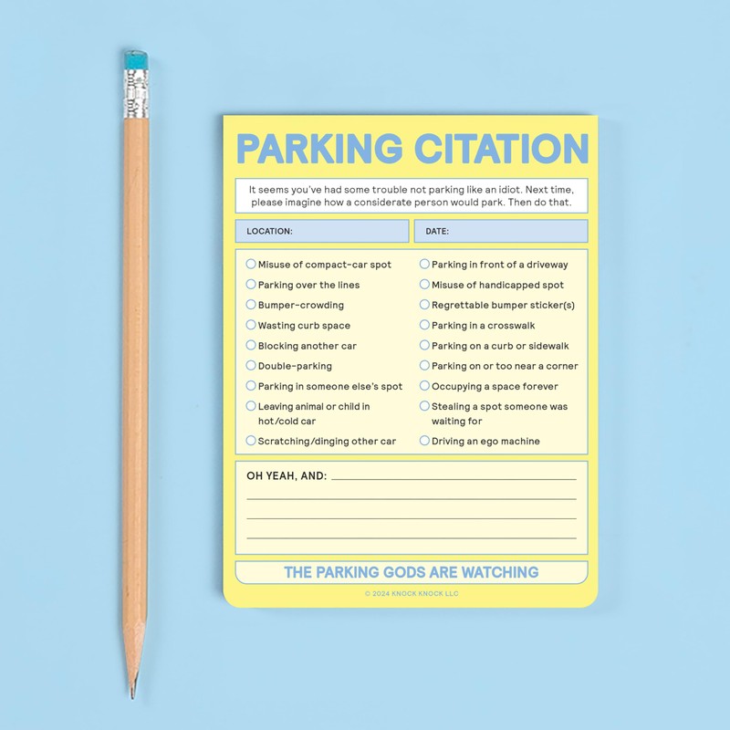 Knock Knock Parking Citation Nifty Note (Pastel Yellow) (Knock Knock