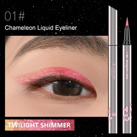 CHARMACY Chameleon Liquid Eyeliner, Multi-Chrome Metallic Color Shifting Waterproof Colorful Eyeliner, Long Lasting,Quick-Drying, Smudge-proof, Ultra-Fine Tip #01