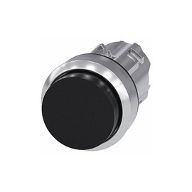 Siemens 3SU10500BB100AA0 Pushbutton, 22mm, Metal, Momentary, Extended, Black