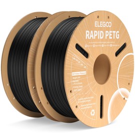 ELEGOO Rapid PETG Filament 1.75mm Black 2KG, High Speed 30-600mm/s 3D Printer Filament Dimensional Accuracy +/- 0.02 mm, 1kg Cardboard Spool(2.2lbs) Fits for Most FDM 3D Printers