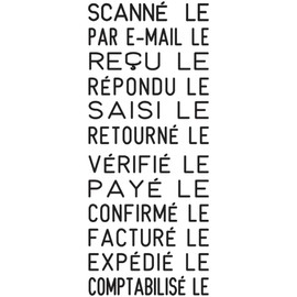 Trodat Tampon dateur 4817A - Date en Français + 12 Formules - Couleur d'Encrage Noire - Taille de Marquage 47 x 3,8 mm