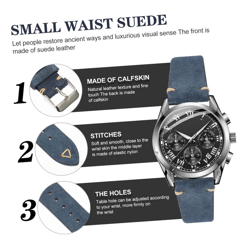 SHOWERORO suede leather strap Wristwatch Band 20mm watch band women