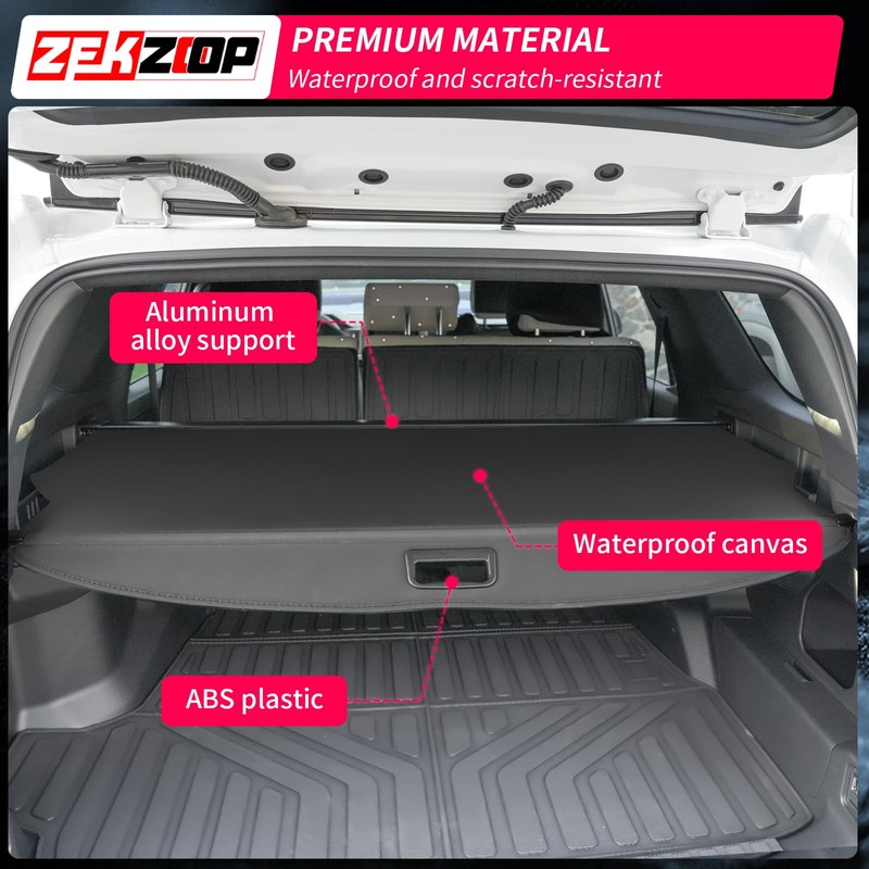 Zekzoop Cargo Cover Compatible with 2025 Toyota 4Runner Retractable Trunk