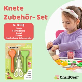 ChildGen Knetwerkzeug 5 -teilig, Knete Zubehör, Werkzeug Kinder, Knetwerkzeug, Knetset