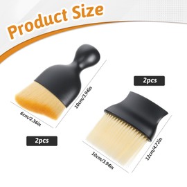 4 Pcs Auto Interior Dust Brush Set Car Detailing Cleaning Brush Soft Bristles Interior Clean Brushes Dashboard Duster Clean Tool Accessories for Leather Air Conditioner Vents Computer Keyboard Yellow