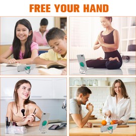 cobee Cell Phone Ring Holder Finger Kickstand, 360° Rotation Metal Cellphone Back Grip Foldable Cell Phone Stand Adjustable Phone Holder Compatible with Most Smartphones (Silver Marbling)