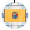 New Jersey Christmas Ornament - Faux Stained Glass Design Effect