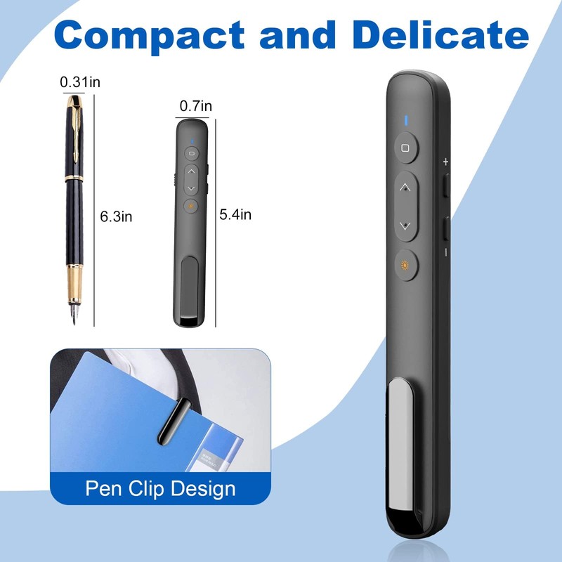 USB-C/USB-A PPT Pointer for Presentation Clicker PowerPoint Wireless Presenter Remote,