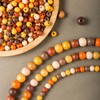 YIEUR Pack of 500 Wooden Beads, Round, Colourful, 10 mm