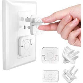 Protectores de Contacto Eléctrico (paquete de 50), Tapa de Enchufe con Mango Oculto, Cubiertas de Salida de Plástico Seguro para Niños, Protección Contra Descargas Eléctricas, 2 Orificios y 3 Orificios