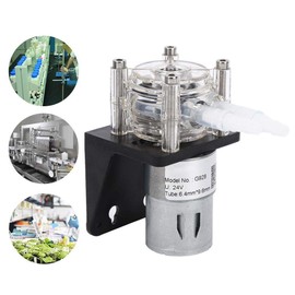 Peristaltic Pump, 500 ml/min Large Flow Peristaltic Pump Made of 304 Stainless Steel with Transparent PC Head (24V)