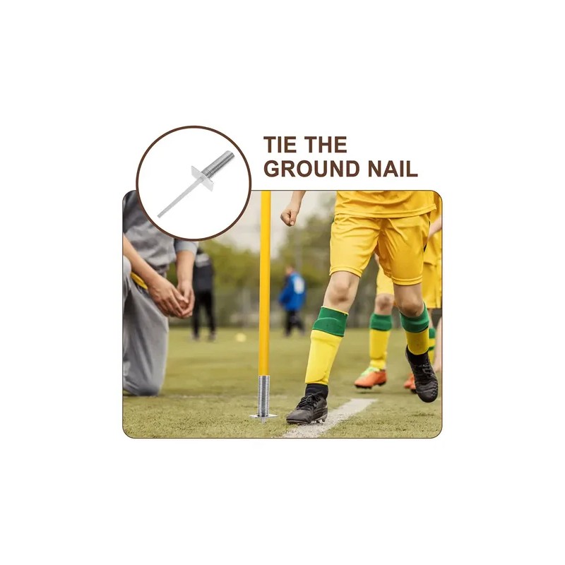 3pcs Spring Ground Nail Football Flagpole Holder Soccer