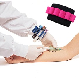 Generic 3 Pack Phlebotomy Tube Holder Wristband Blood Draw Tube Bracelet Strap Hold 8 Phlebotomy Tubes Phlebotomist Accessories, Pink