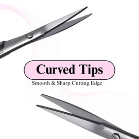 Stainless Steel Curved Salon Versatile Scissors Multipurpose Tool for Nail, Beard, Ear, Nose Hair Detailed Grooming & Trimming Tasks