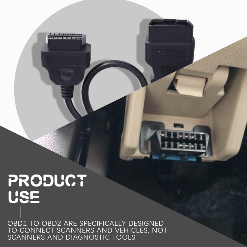 WINUERK OBD1 to OBD2 Adapter, OBD2 Scanner Diagnostic Tool, Cable