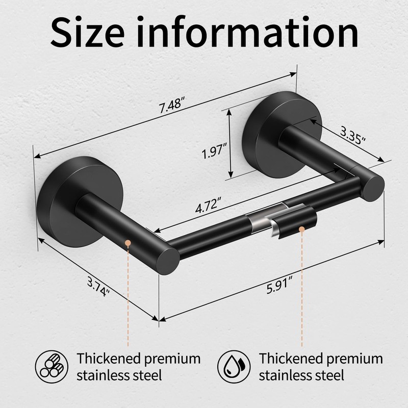 FEILERN Toilet Paper Holder, Tissue Roll Holder for Bathroom, Matte