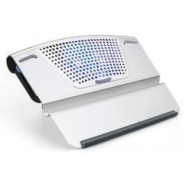 OTM Essentials Aluminum Small Laptop Riser Stand, Desk Riser with Non-Slip Padding and Tilted Surface, Versatile Home Office Essentials, Ideal for 11"-13" Laptops