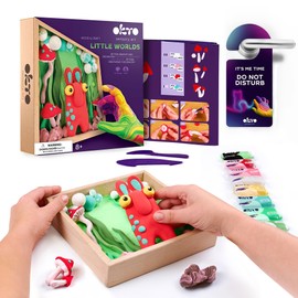 Okto Little Worlds “Mommy Troll” — 3D Shadow-Box Art Kit (~8.3″ Sq, ~2″ Deep) — Foam Air-Dry Modeling Clay — No Oven — Home Wall Decor DIY — Adults & Teens — Ages 8+ — Tool & Guide Included