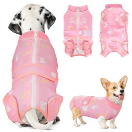 Eyein Dog Surgery Recovery Suit, Female Male Dog Surgical Bodysuit Abdominal Wounds Protector, Stop Licking Spay Shirt After Surgery Onesie with Zipper, Pet Cone E-Collar Alternative(2XL)