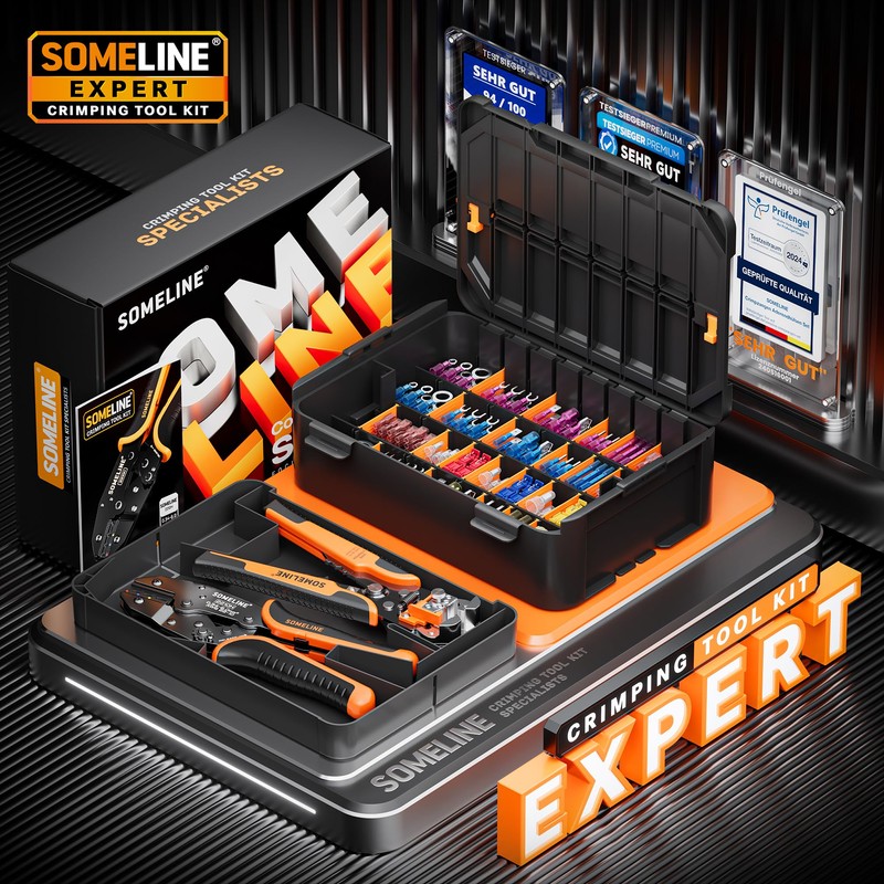 SOMELINE® Heat Shrink Connector Crimp Tool Kit - with 48
