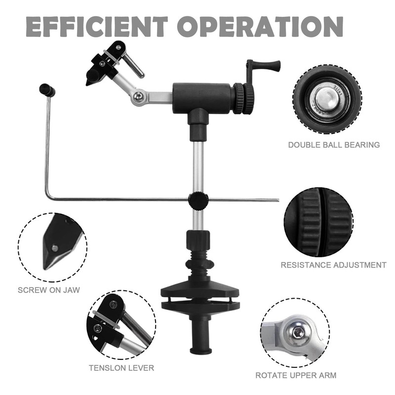 Riverruns N6201 Generation Rotary Fly Tying Vise 360 Degree Rotation