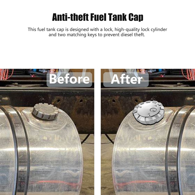2pcs Locking Diesel Fuel Cap Compatible with Freightliner Kenworth Western