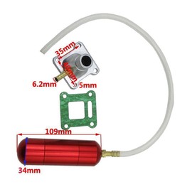 TDR Power Boost Bottle Intake Pipe Set 2 Stroke Engine Pocket Bike Mini ATV Quad Dirt Bike 49cc 50cc 80cc Performance Upgrade Aluminum Red