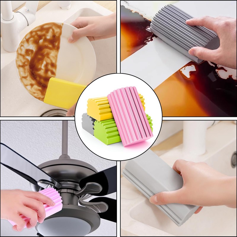 Pack of 4 Cleaning Sponge, Damp Duster, Dust Sponge, Cleaning