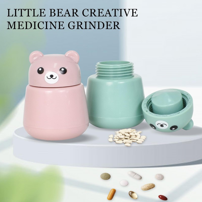 Grinding Tablets, Bear Pulveriser Pills, Rotating Tablets Crushing Mortar, Portable