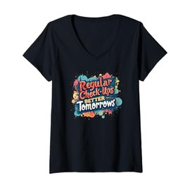 Womens Regular Check-ups Better Tomorrows Medical Health Checkup V-Neck T-Shirt