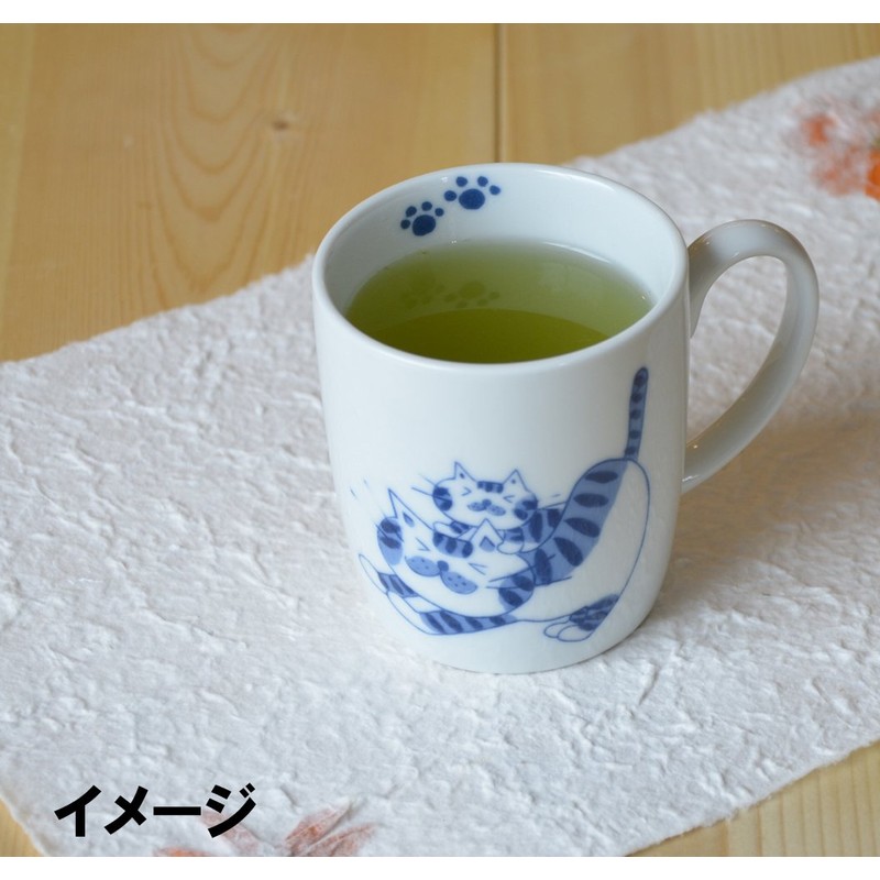 東洋セラミックス 波佐見焼 ねこのマグカップ 背伸びびねこ Y042-1