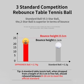 SPP 3 Star 6PCS Table Tennis Balls Professional Pingpong Ball Training Ball 40+ Ping Pong Balls for Competition and Recreational Play (6PCS, White)