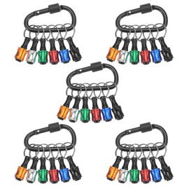 sourcing map 30PCS Keychain Aluminum Alloy Screwdriver Bits Holder Extension Bar Release Drill Screw Adapter Quick-Change Portable Lightweight for 1/4 in Hex Shank