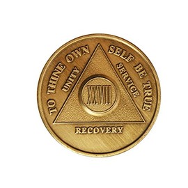 27 Year Bronze AA (Alcoholics Anonymous) - Sober / Sobriety / Birthday / Anniversary / Recovery / Medallion / Coin / Chip by Generic by Generic