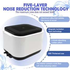 YQMIGU Aerator for Fish Quiet Voice, Bubbler for Aquarium Fish Tank 600 Gallon, with 2 Silent Powerful Ports Bubbler Box Portable Adjustable Air Pump 10W 260GPH, with Air Stones, Tubing, Check Valve