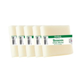 Stakich White Beeswax Blocks - Natural, Cosmetic Grade - 5 Pound (in 1 Pound Blocks)