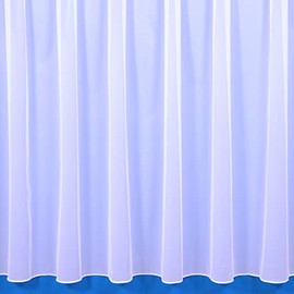 The Textile House Sue White Plain Lead Weighted Voile Net Curtain - 2 Metres Wide x 54" (137cm) Drop